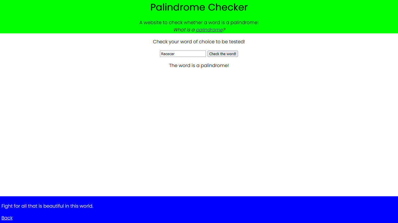 Preview Palindrome Checker